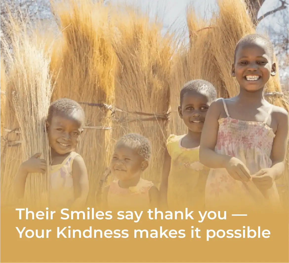 Kids smiling in gratitude